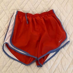 RED WHITE AND BLUE NIKE SHORTS